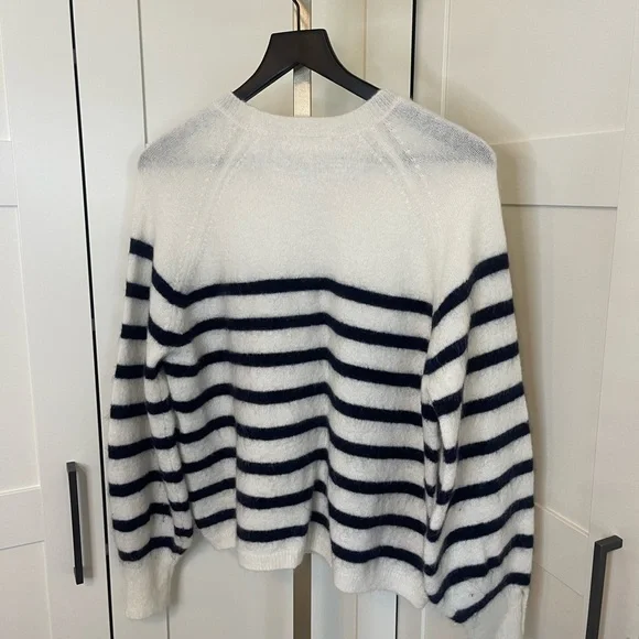 Sézane ecru and navy baby mohair Louise Jumper in XL - Picture 7 of 8